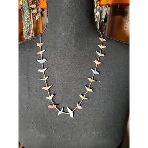 Vintage Strand Fetish Necklace Multi Carved Stone BIRD Fetish Necklace